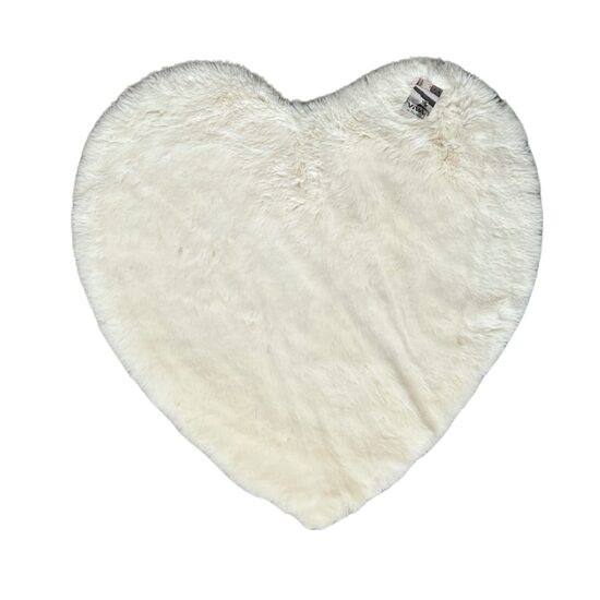 VIVA HOME mākslīgās kažokādas paklājs 75x75cm, balts